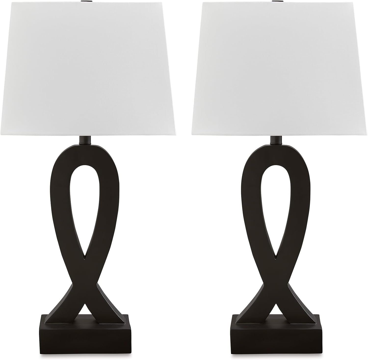 Signature Design by Ashley Markellton Modern 29.25' Polyresin Table Lamp, Set of 2, Black