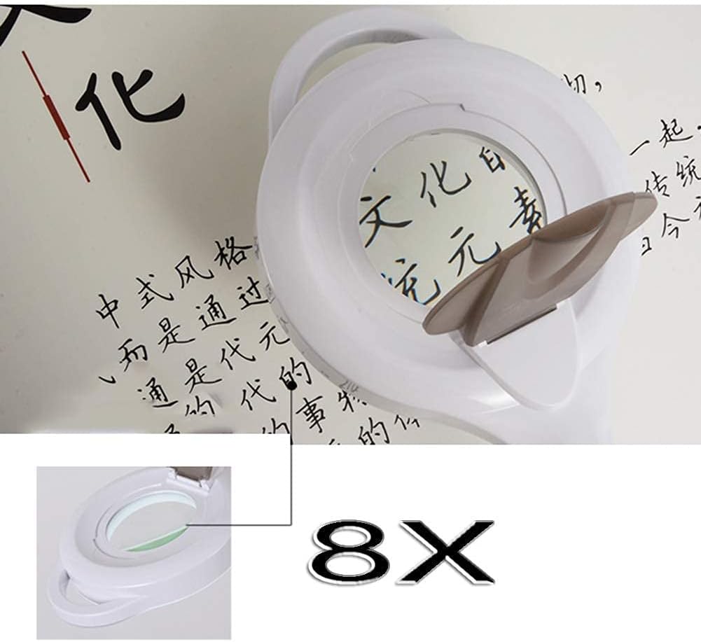 Magnifying Glass,Magnifier 8X Magnifier Lamp Floor Standing, Magnifying Light Adjustable Wheels for Skincare Beauty Nail Manicure Tattoo Salon and Home Use