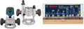 Bosch MRC23EVSK Combination Router - 15 Amp 2.3 Horsepower Corded Variable Speed Combination Plunge & Fixed-Base Router Kit with Hard Case & RBS010 10pc. All-Purpose Router Bit Set