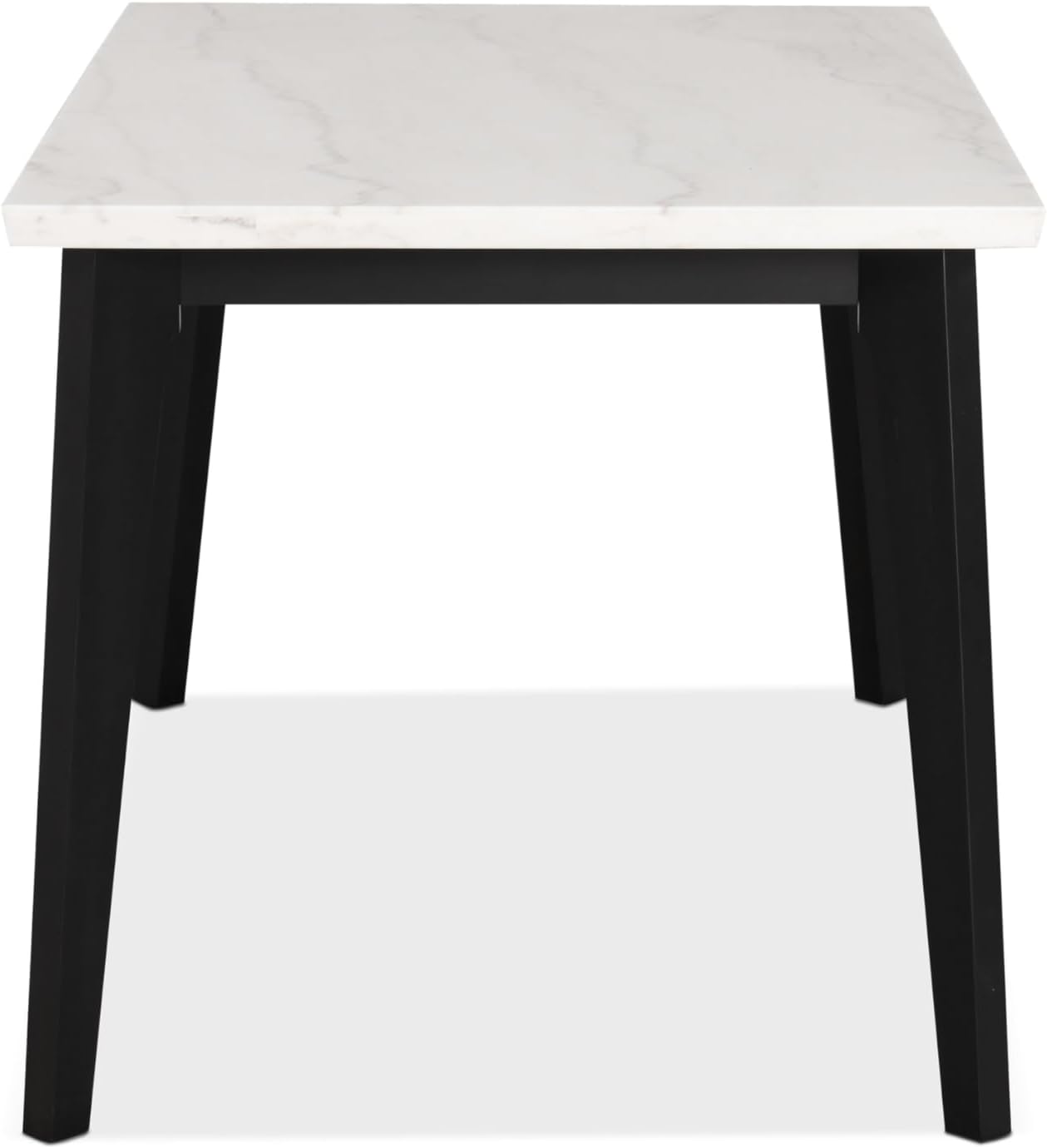 Furniture of America Isolde Contemporary 70-inch Marble Top Rectangular Counter Height Dining Table with Tapered Legs, Easy Assembly for Home Kitchen, Living Room, Dinettes, Black and White