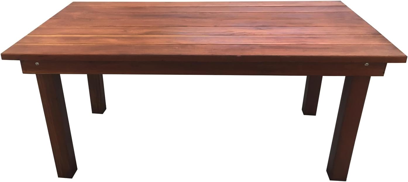 Best Redwood Farmhouse Dining Table with 1912 Mission Brown Stain Premium sealant 7FT