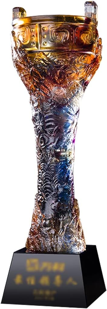 Award Trophies Chinese Tripod Creative Trophy, Ancient Coloured Glaze Trophies, Annual Meeting Custom Awards Cup, Awards Commemoration, Vintage Collectibles (Color : Multi-Colored, Size : 8 * 30cm)