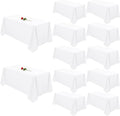 12 Pack White Tablecloths for Rectangle Tables Stain and Wrinkle Resistant Washable Polyester Tablecloth 90 x 132 Inch White Table Cloth Rectangle Table 6 Foot Rectangle Table Cloth for Wedding Party