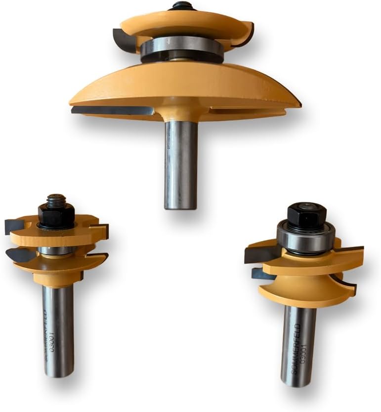 Sommerfeld's 3 Piece Woodworking Cove Raised Panel Door Set 1/2-Inch Shank For Cabinet Doors on the Router table