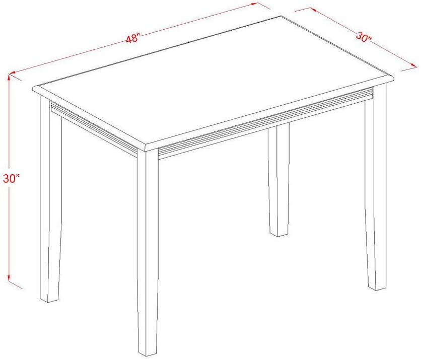 East West Furniture YAT-ANA-T Yarmouth Rectangle Kitchen Dining Table, 30x48 Inch, Natural