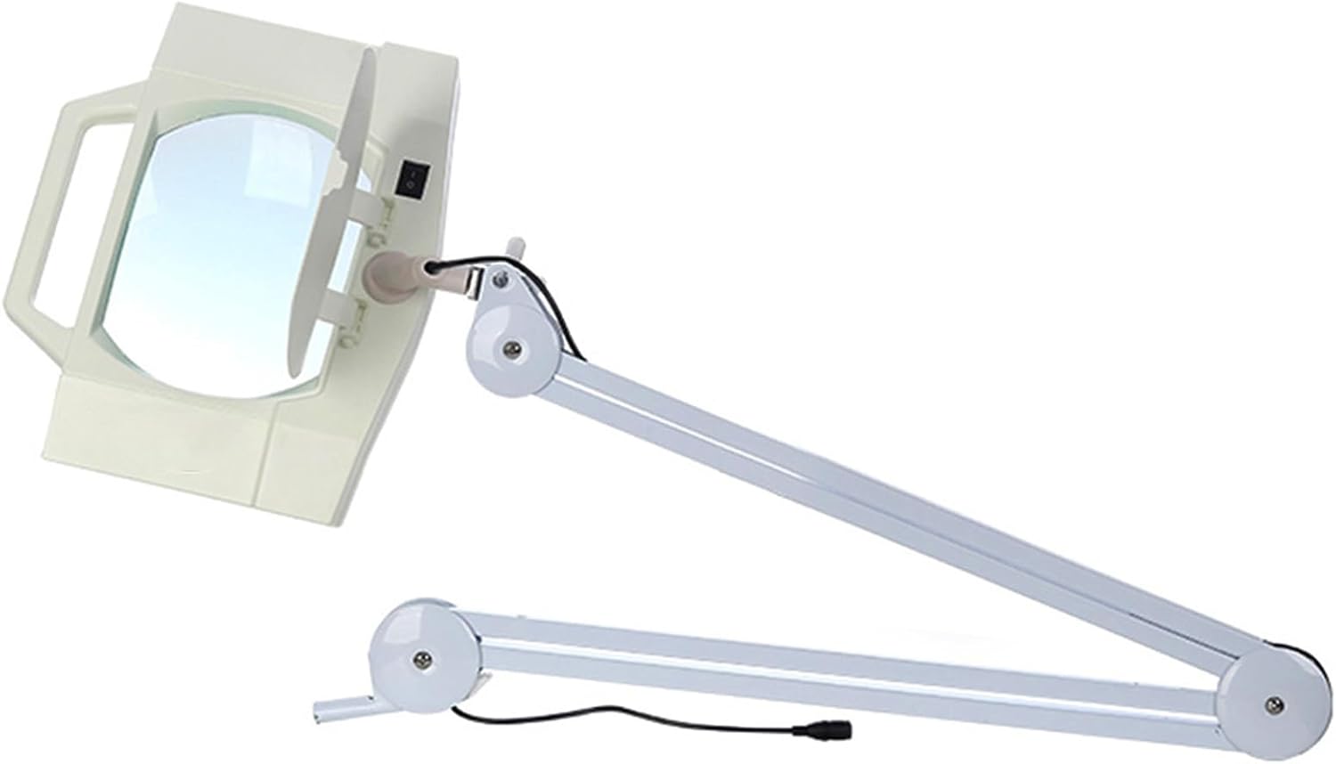 10X Magnifying Glass with Light and Clamp Led Lamp Light Magnifier with Stand Flexible LED Desk Lamp Hands Free for Close Work Reading Repair Crafts 110V White