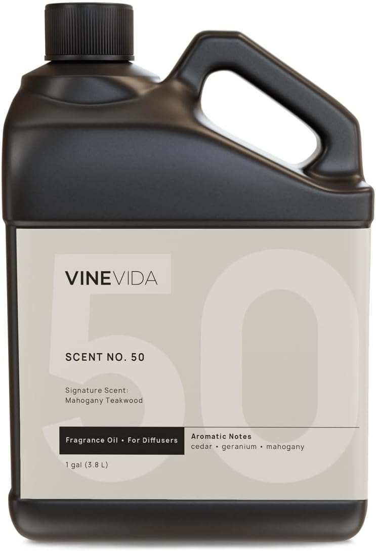 VINEVIDA Mahogany Teakwood Fragrance Oil for Cold Air Diffusers - [128 Fl Oz] - Essential Oils for Diffuser Oil Refill & Air Freshener Room Spray