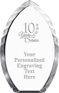 Crown Awards Customizable Crystal Trophy, 9' Engraved Tear Drop Crystal Award
