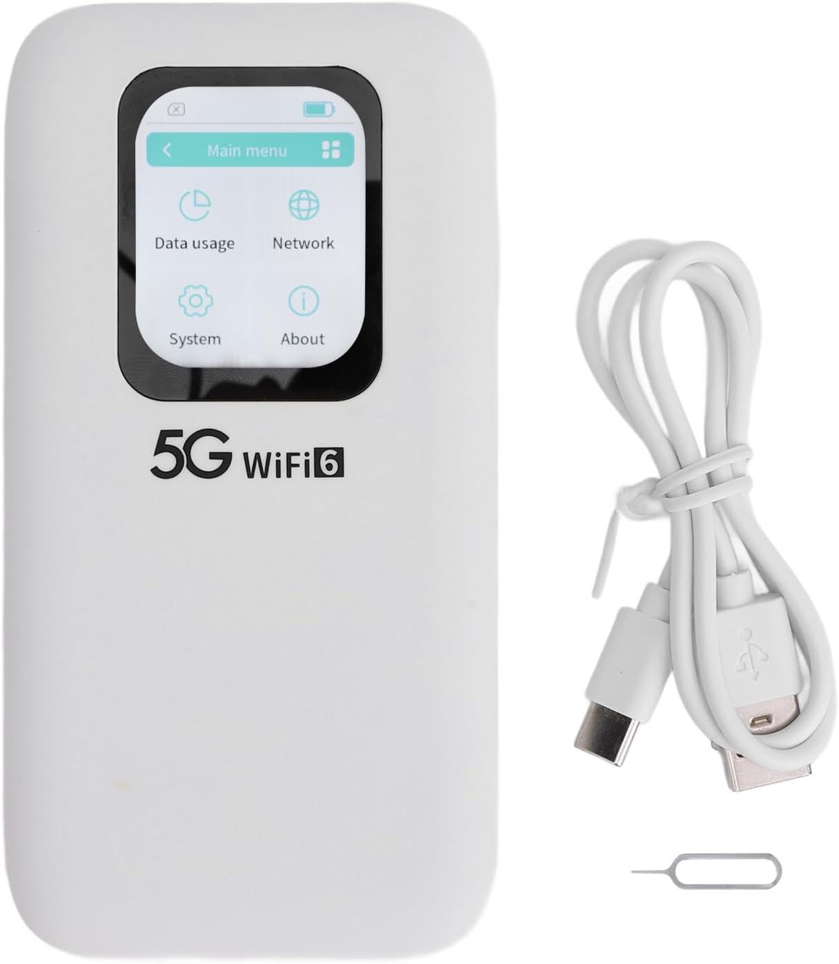 5G Wi Fi 6 Mobile Hotspot, Portable 5G Wi Fi Router, 2.01in Touch Screen Nano SIM Card Slot Design, Connects Up to 16 Devices, Pocket Wi Fi Device for Travel Office Dormitory