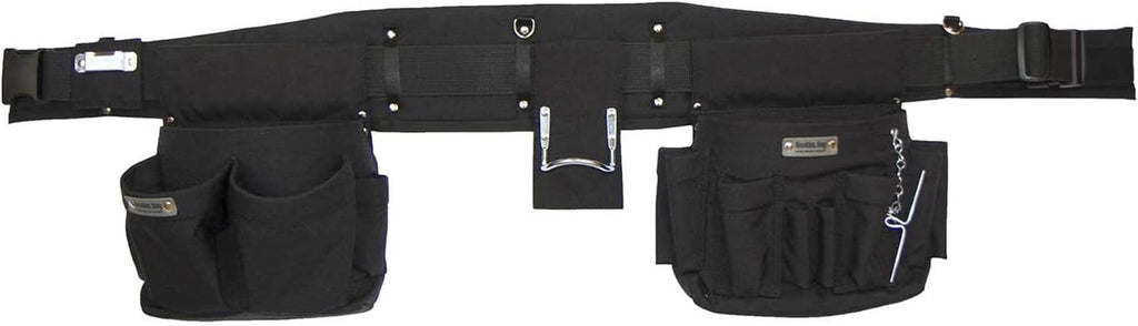 BOULDER BAG Professional Electrician's MAX Combo with Comfort Back Support Tool Belt, Quick Release Buckle, Heavy Duty Work Belt, Black, (Medium 28-32 Inch Waist), Made in USA