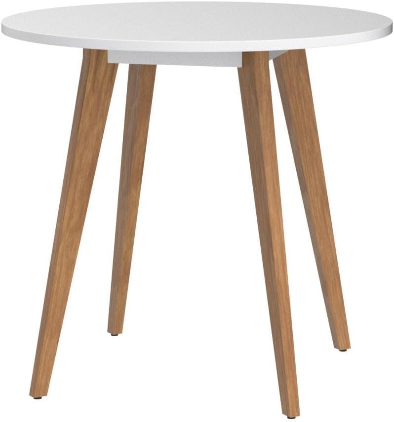 Small Dining Table for 2, Round Kitchen Table with Soild Wooden Legs Mid Century Modern Table for Dinning Room, Living Room (31.5' W x 31.5' D x 30.03' H)