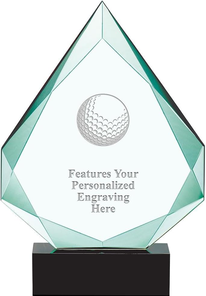 Crown Awards Personalized Crystal Trophy, 13' Engraved Legacy Jade Crystal Award Prime