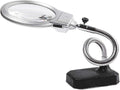 Desktop Magnifier Lamp with Led Light Led Magnifying Lamp Folding Magnifying Glass Desktop Lamp 2.25x 5X Magnification Adjustable Swivel Arm for Desk