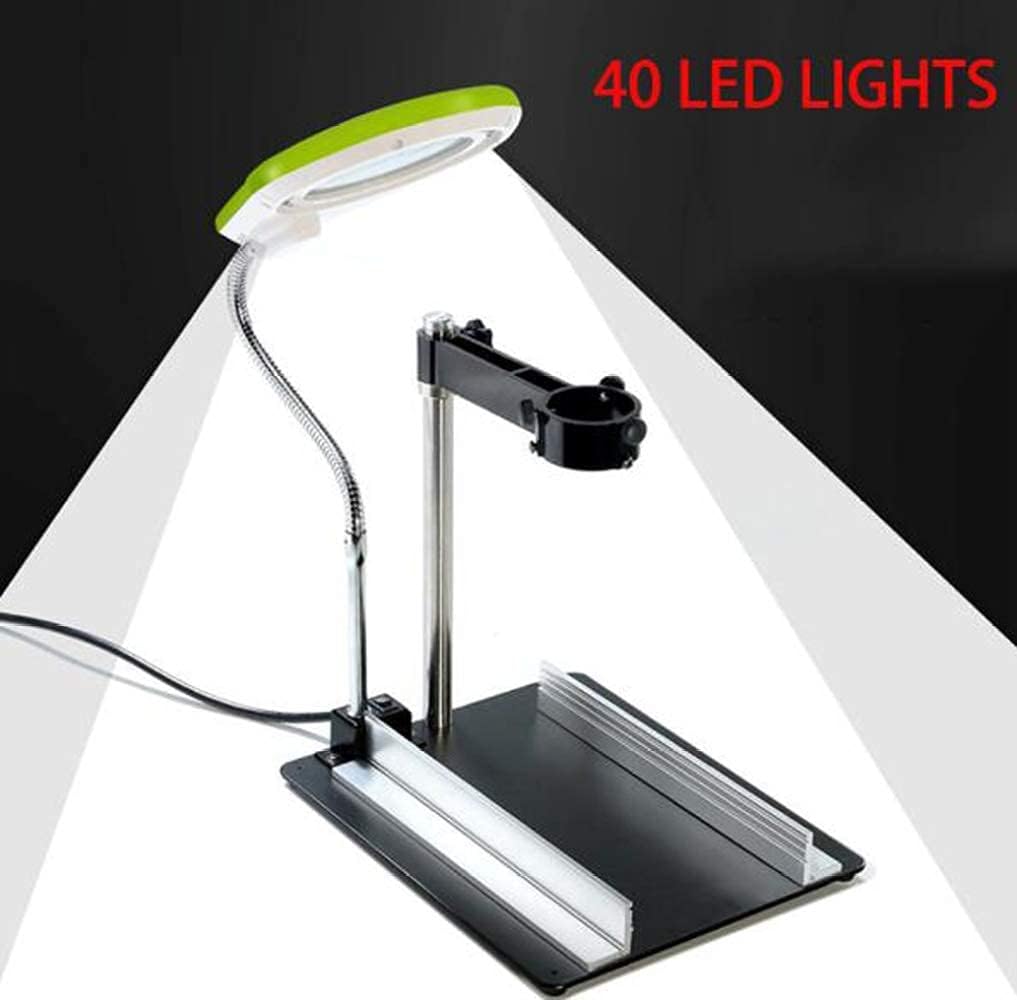 Magnifier, 8X Magnifying Glass Lamp - Daylight Bright Lighted Lens - Magnifying Desk Lamp Rotate Magnifier Swing Arm Desktop Tabletop Lamp, for Table, Task, Craft, Jewelry,Sewing
