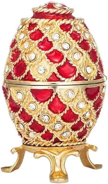 Enamel Colored Easter Egg Light Luxury Metal Jewelry Decorative Box Small Home Decor