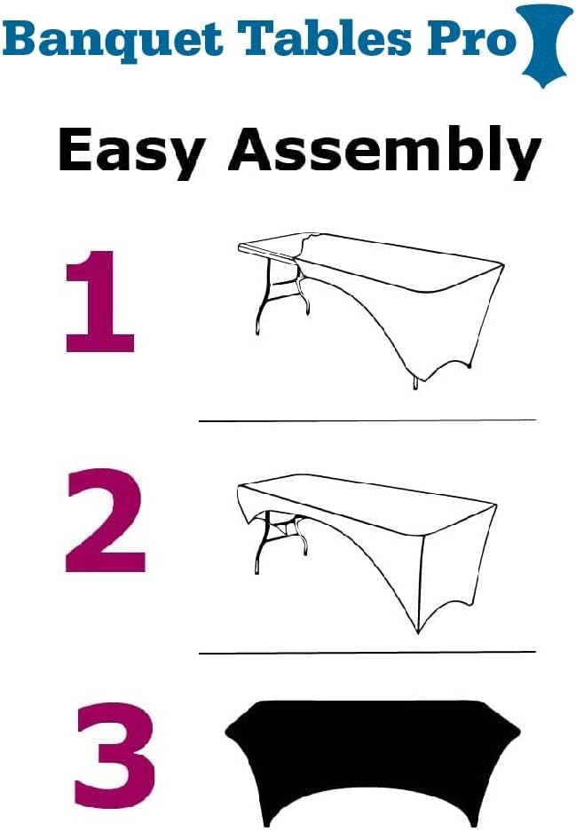 Banquet Tables Pro Black 10 Pack Case Spandex Cover for 18 x 72 Rectangular 18 x 6ft Narrow Training Tables Open Back