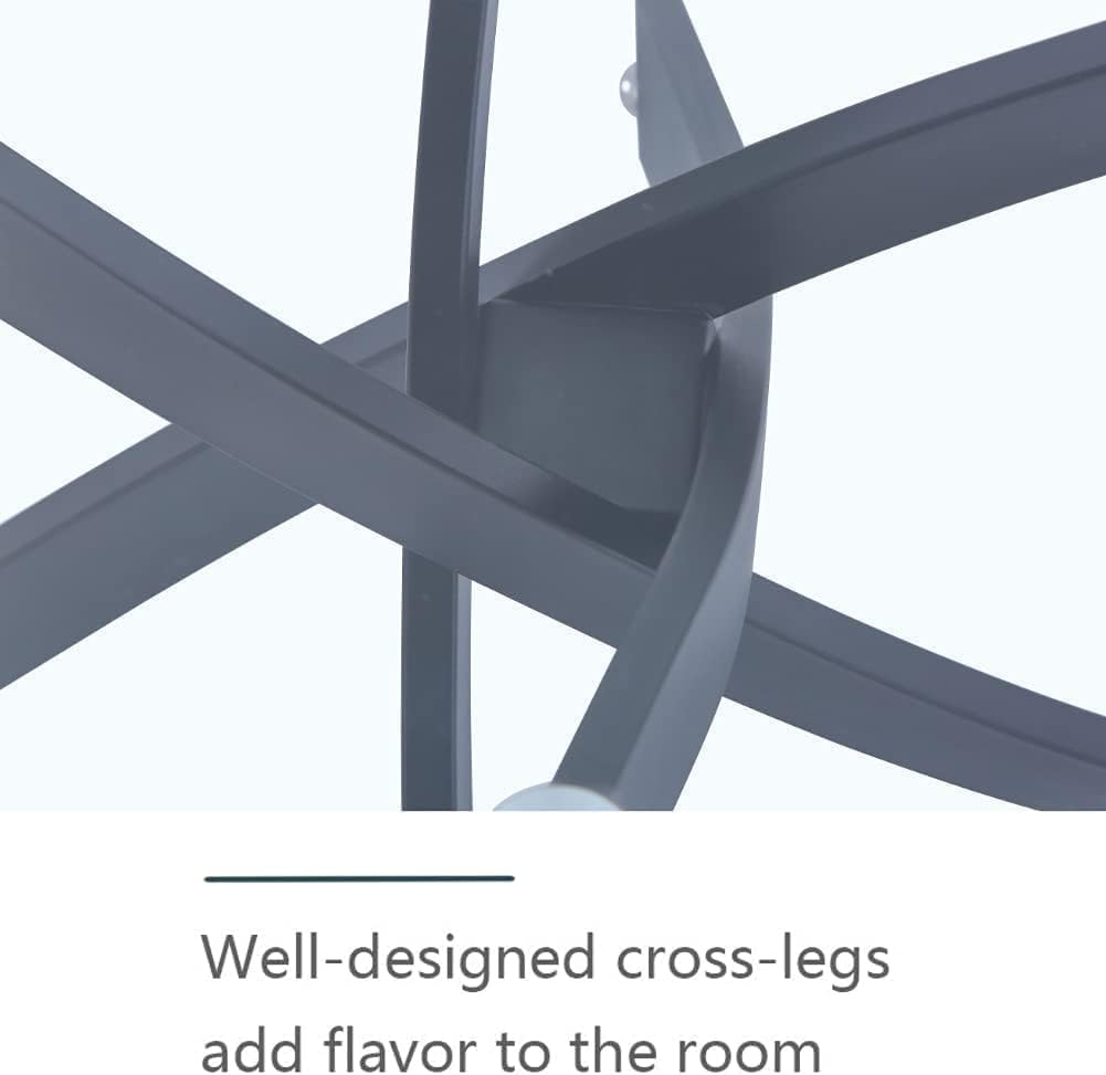 Tempered Glass Dining Table with Black Metal Legs, 47in Modern Rectangular Kitchen Table for Kitchen Dining Room Home Office, Black