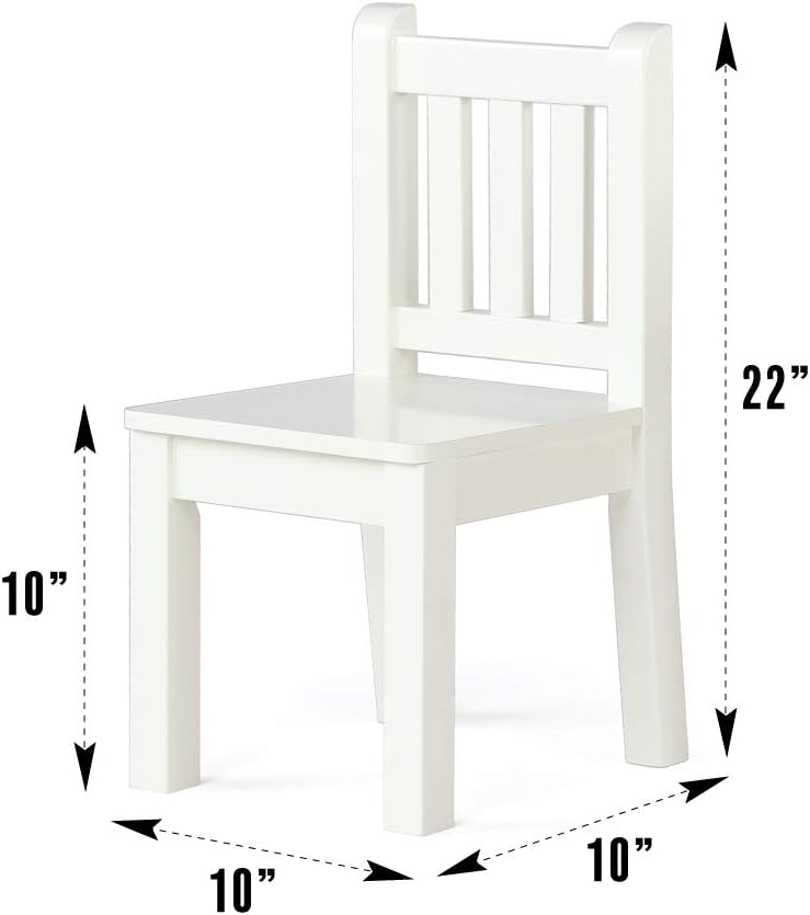 Humble Crew Kids Wood Table and 2 Chairs Set with Built-In Book Storage, Natural/White, Study and Activity Table for Toddlers Ages 3-8, Easy Assembly, Durable Wooden Furniture