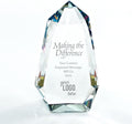 Baudville Engraved Vibrant Luminary Crystal Trophy - Prism Shaped Award
