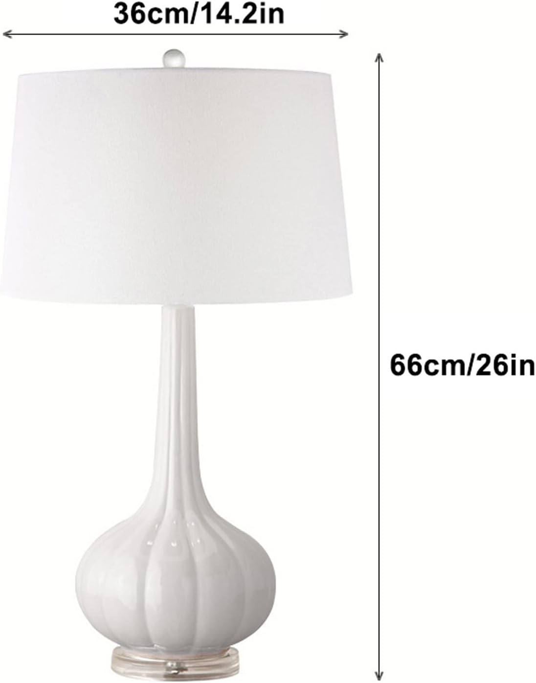 LED Desk Lamp American Table Lamps Glass Bedside Table Lamps with Fabric Lampshade Modern Nightstand Lamps for Home Office Study Lamp, 26' H Table Lamp Reading Lamp (Color : White)
