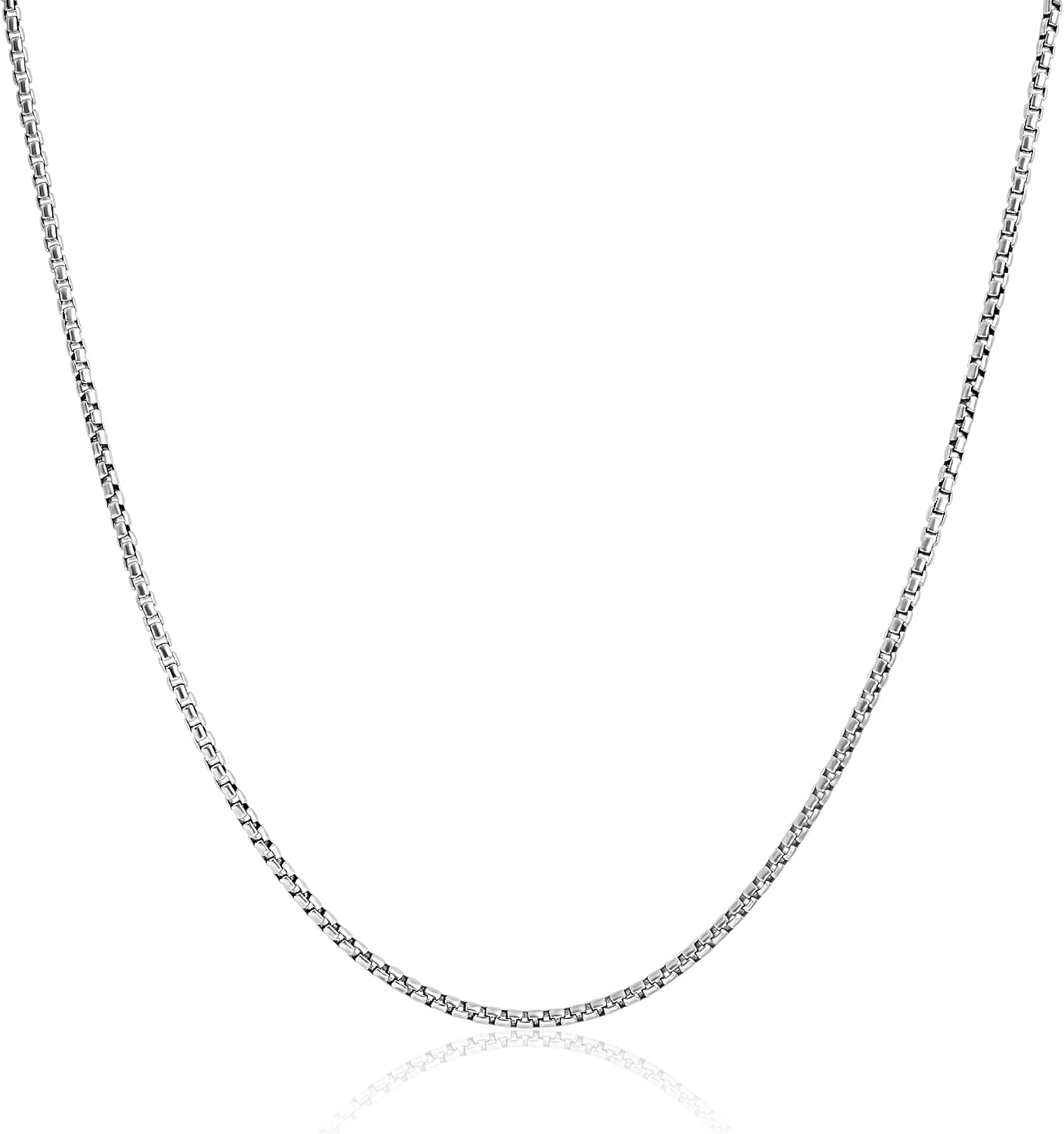JEAN RACHEL JEWELRY Men's 3-Piece Necklace Layering Set - Hammered Link Chain, Sleek Box Chain & Lapis Lazuli Beads - Royal Blue Bundle