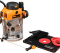 Infinity Tools Router Insert Plate with Triton 3-1/4 HP Dual Mode Router – Precision Plate and 15 Amp Variable Speed Router for Professional Woodworking