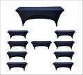 Banquet Tables Pro Black 10 Pack Case Spandex Cover for 18 x 72 Rectangular 18 x 6ft Narrow Training Tables Open Back