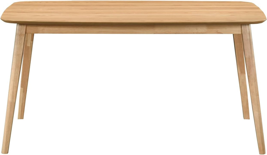 Acanva Modern Rectangular Dining Table for 6, Farmhouse Kitchen Dinner Tables with Tapered Wood Legs, Oak