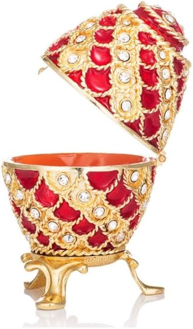Enamel Colored Easter Egg Light Luxury Metal Jewelry Decorative Box Small Home Decor