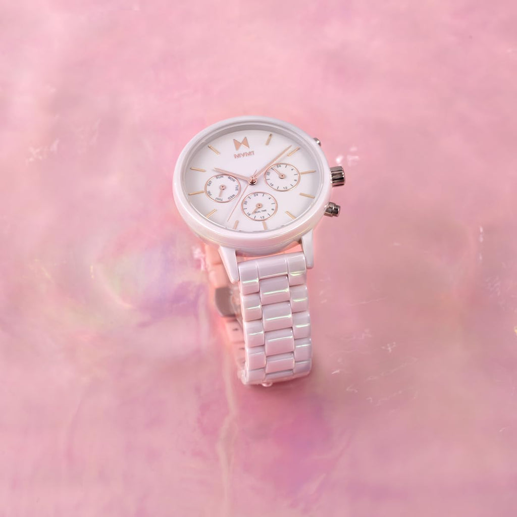 MVMT Rise Mini Women's Watch 3 Hand Quartz Stainless Steel Case and Link Bracelet Water Resistant Premium Minimalist Vintage Timepiece Gift for Her 30mm