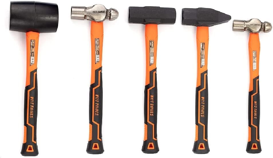 5 Piece Hammer Set Professional Blacksmith Propane Forge Tool Shop Garage Kit,