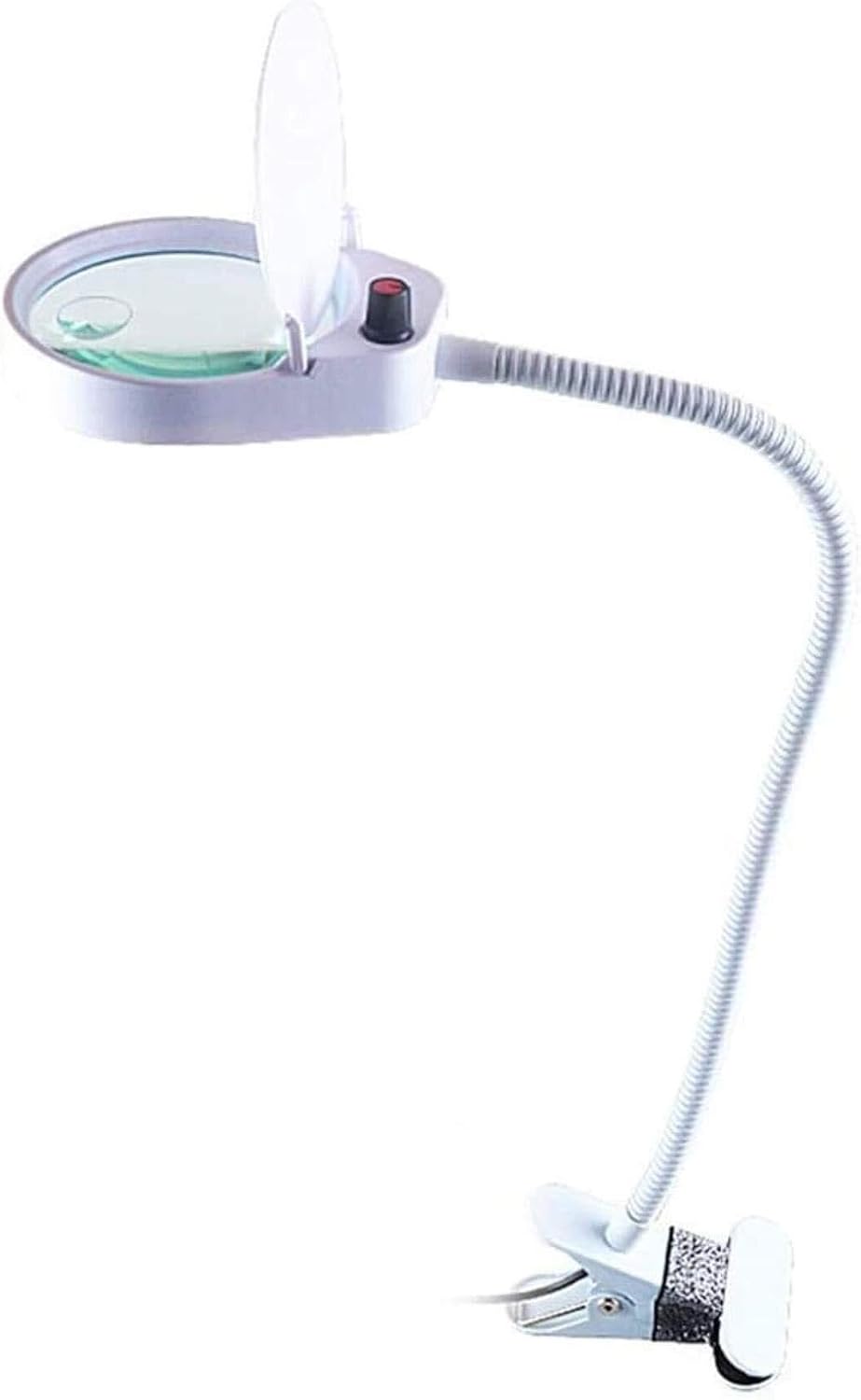 3X 10X Magnifying Glass Clamp Lamp with 26 LED Lights, Adjustable Swivel Arm, Dimmable Light for Reading, Crafts & Repairs, Black(White)