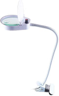 3X 10X Magnifying Glass Clamp Lamp with 26 LED Lights, Adjustable Swivel Arm, Dimmable Light for Reading, Crafts & Repairs, Black(White)