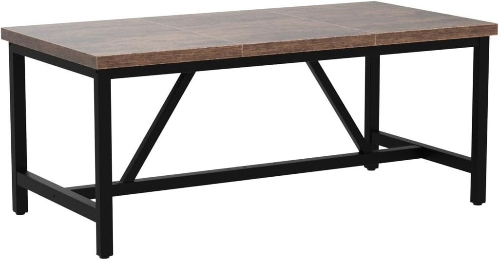 YITAHOME 70.8' Large Kitchen Dining Room Table for 6-8 People, Rustic Brown Farmhouse Industrial Wood Style Rectangle Apartment Dinning Room Dinette Tables for Eating Dinner