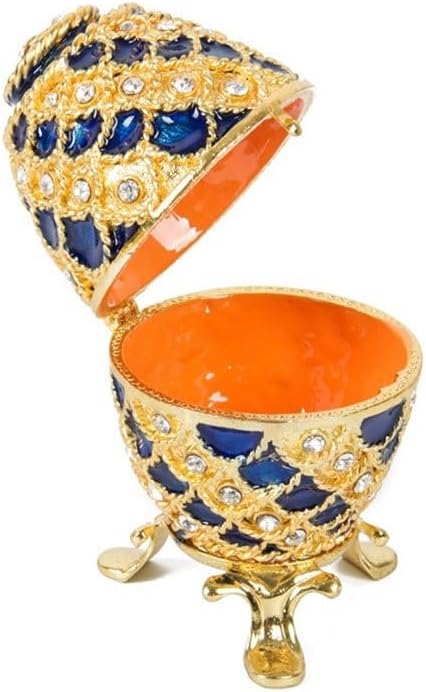 Enamel Colored Easter Egg Light Luxury Metal Jewelry Decorative Box Small Home Decor