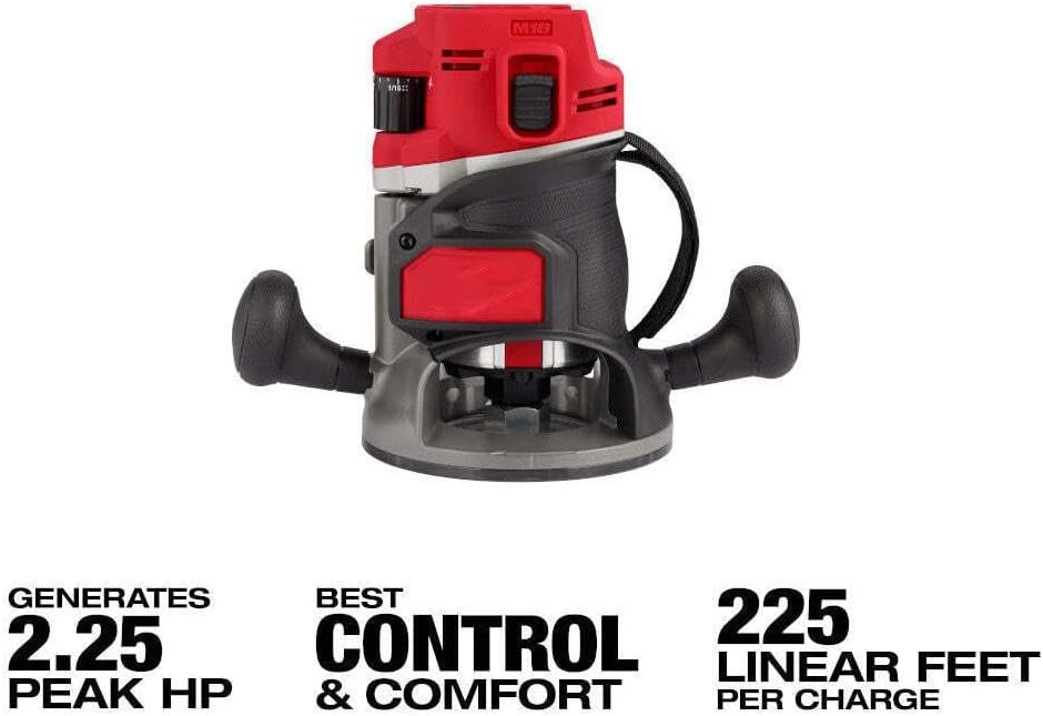 Cordless Router, Router, for Milwaukee 2838-20 M18 Fuel 18V Cordless 1/2' Router -Tool Only X4