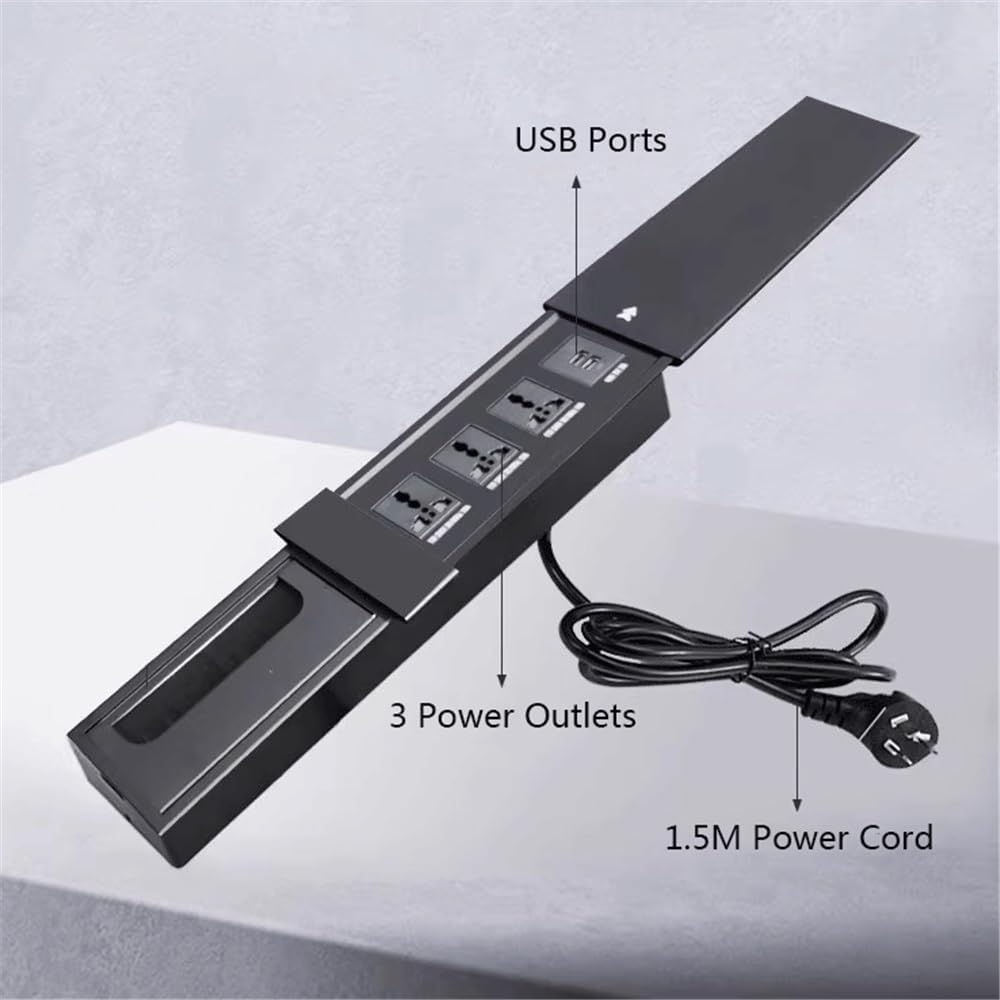 Home Adjustable Height L-Shaped Leather PC Desk, Electric Corner Standing, Sit Stand Workstation with Charging Outlets Office(S)