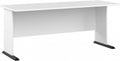 Bush Business Furniture Studio A 72W Computer Desk in White, 6 Foot Gaming and Work Table for Home or Professional Office