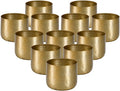 Serene Spaces Living Antique Brass Look Gold Hammered Pots: Stylish Indoor Planter, Decorative Accent for Potted Plants, Gold Flower Vase for Wedding, Extra Small, Set of 12