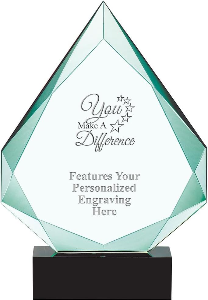 Crown Awards Personalized Crystal Trophy, 13' Engraved Legacy Jade Crystal Award Prime