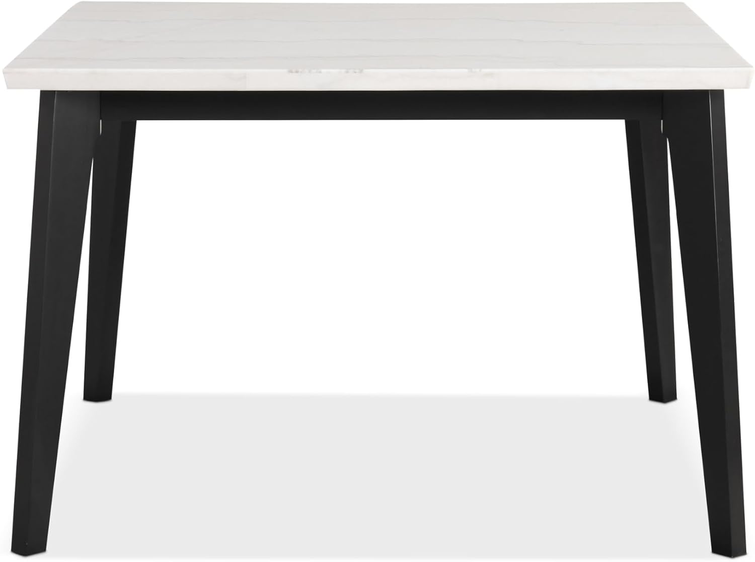 Furniture of America Isolde Contemporary 54-inch Marble Top Square Dining Table with Tapered Legs, Easy Assembly for Home Kitchen, Living Room, Dinettes, Black and White