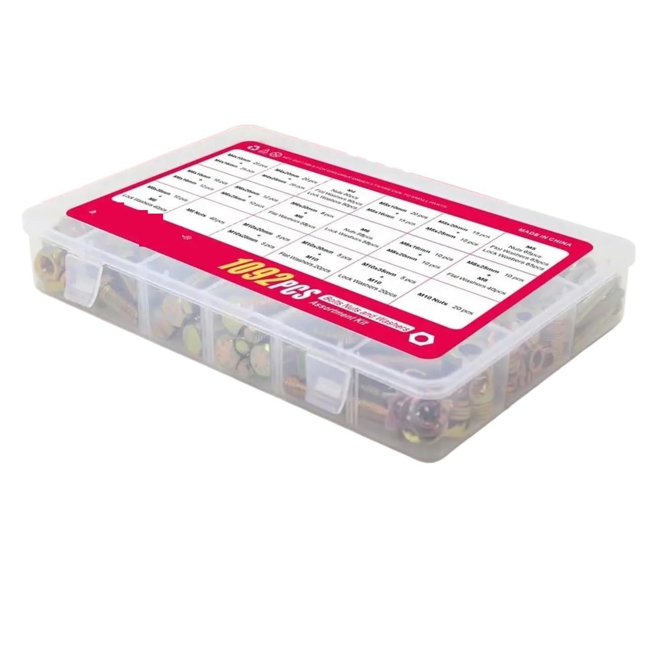 Set Screw Assortment Kit 1092PCS Steel Grade 8. Heavy Duty Metric Bolts and Nuts Kit for Homeowners,DIYers,Mechanics,Industrial Workers