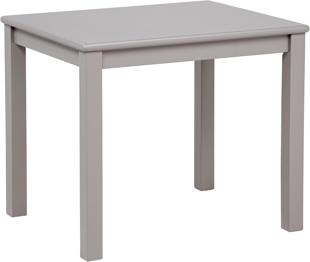 eHemco Solid Hard Wood Kids Table and Chair Set (2 Chairs Included), Cozy Grey, 3 Piece Set