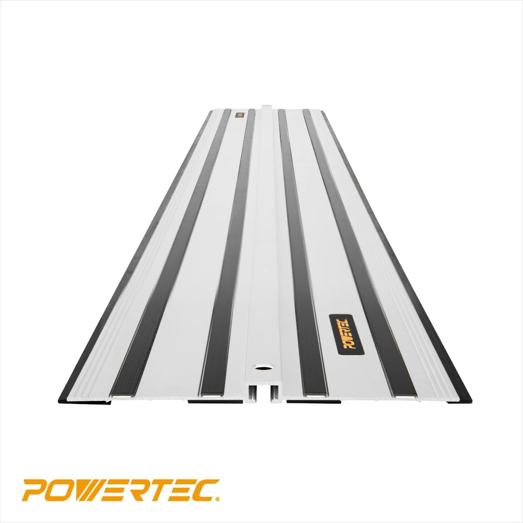 POWERTEC 71691 110 Inch Track Saw Guide Rail Connector Set for DeWalt Track Saws, Clamping Options Includes 2x55' Aluminum Extruded Guided Rails and (1) Guide Rail Connector for Woodworking Projects