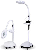 Magnifying Glass,20X Magnifier Lamp, Floor Standing Lamp Light Height Adjustable for Reading, Beauty, Manicure, Tattoo, Salon, Crafts
