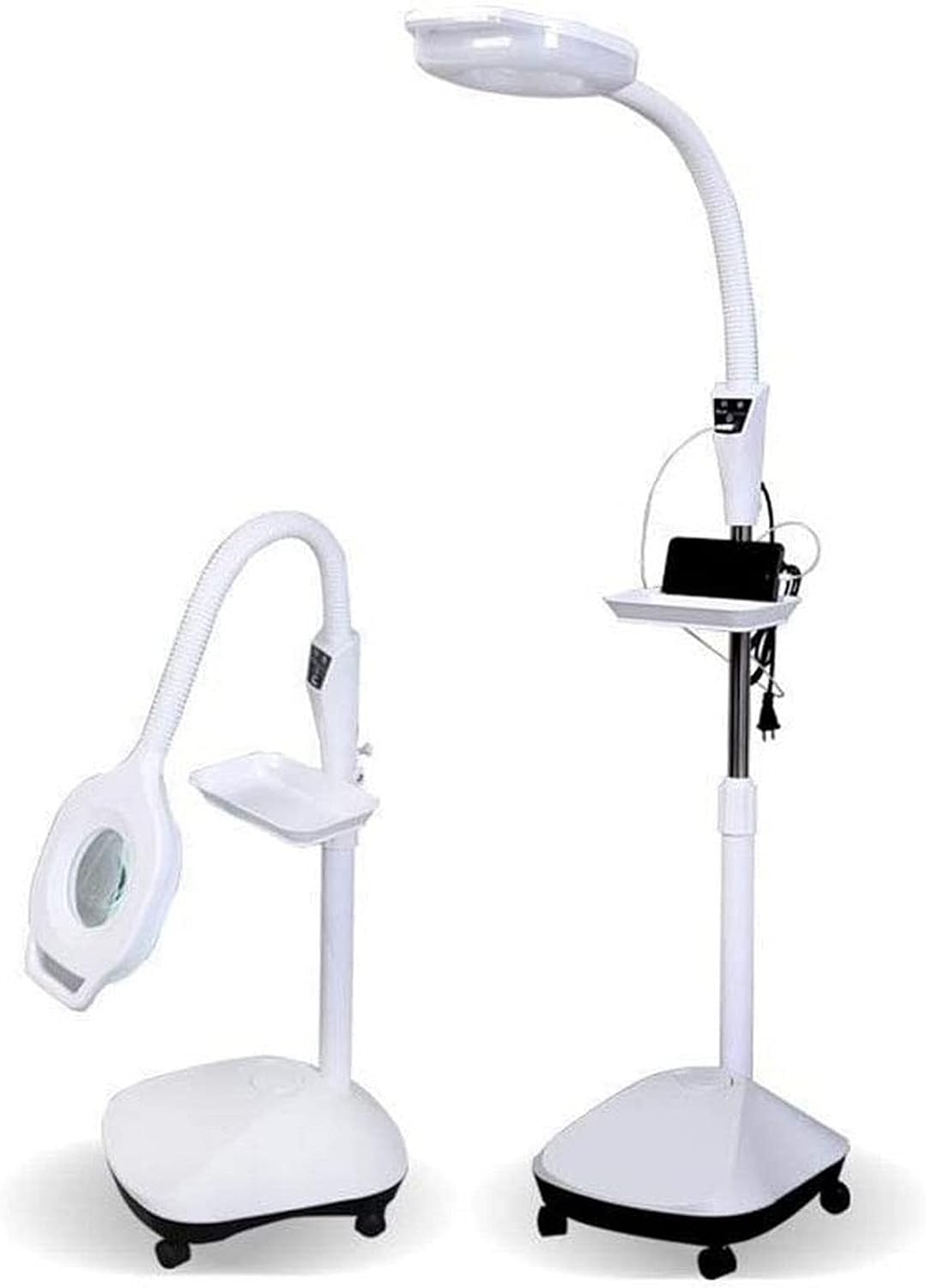 Magnifying Glass,20X Magnifier Lamp, Floor Standing Lamp Light Height Adjustable for Reading, Beauty, Manicure, Tattoo, Salon, Crafts