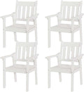 YEFU Patio Dining Chairs Set of 4: All Weather Outdoor Dining Chairs with Wide Curved Seat and Backrest - Outdoor Furniture Plastic for Outside Backyard/Garden/Porch/Deck 350lbs Capacity White