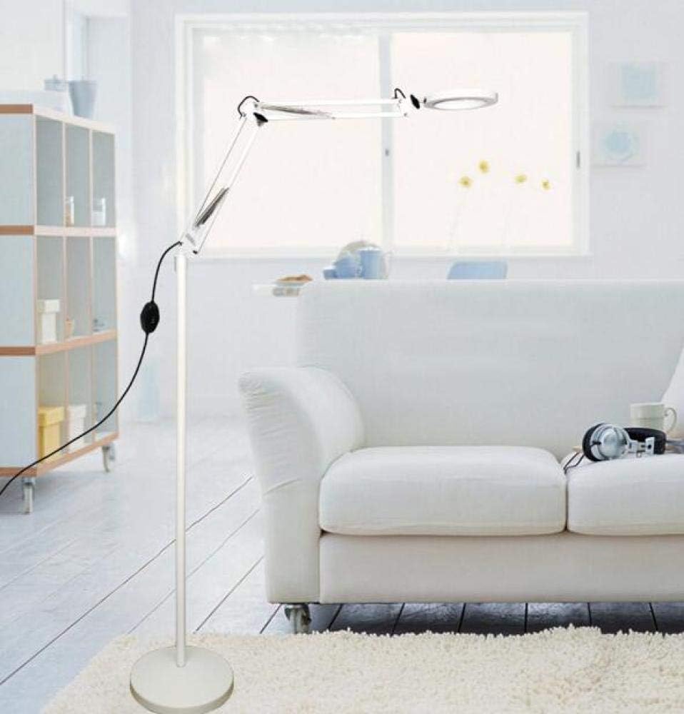 Magnifier, LED Magnifying Lamp 8X Floor Lamp Magnifier Lamp High-Definition Optical Glass Rotation Adjustable Angle for Reading Beauty Crafts Jewelry Observation