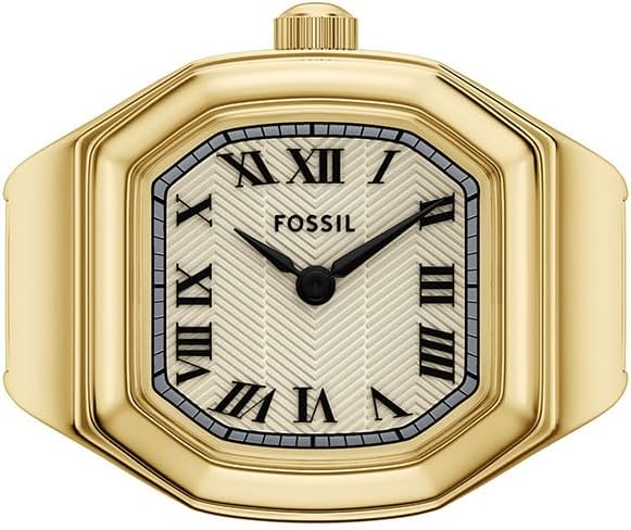 Fossil Women's Watch Ring, Quartz Stainless Steel Two-Hand Ring Watch for Women