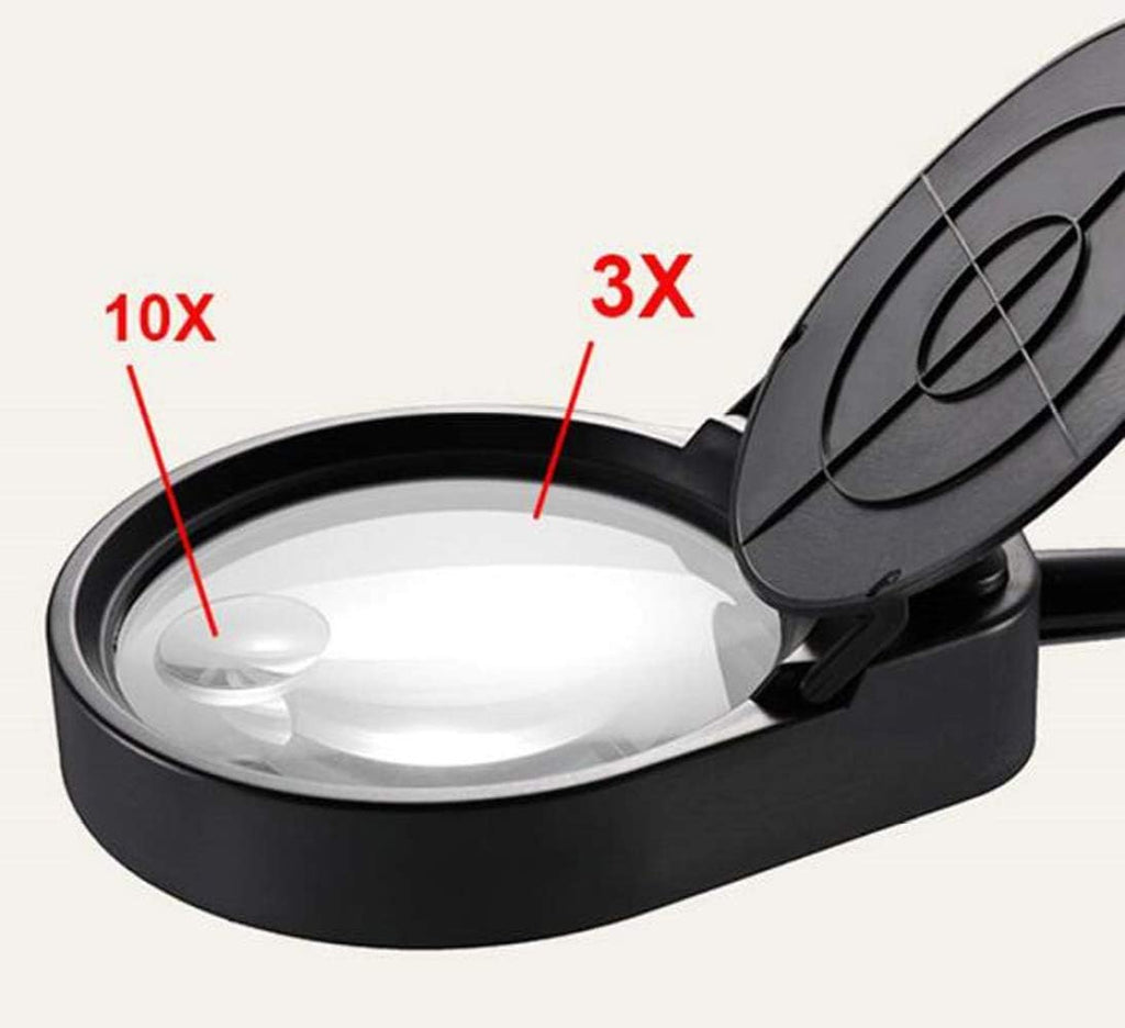 3X 10X Led Magnifying Lamp Desktop Led Magnifier with Daylight Bright Led Lights and Flexible Gooseneck for Reading, Working, Hobby, Soldering and Crafts